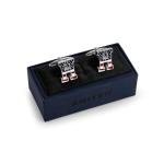 AMITER Men's Initial Cufflinks with American Flag Design