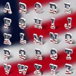 AMITER Men's Initial Cufflinks with American Flag Design