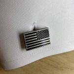 American Flag Silver Cufflinks - Patriotic Men's Accessory