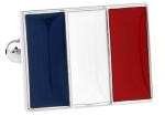French Flag Silver Cufflinks with Gift Box
