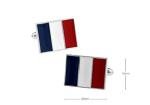 French Flag Silver Cufflinks with Gift Box