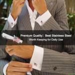 USA Flag Silver Cufflinks for Men
