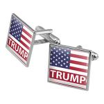 Trump Flag Square Silver Cufflink Set