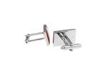 Italian Flag Silver Cufflinks with Gift Box