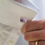 Trump Flag Square Silver Cufflink Set