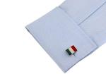 Italian Flag Silver Cufflinks with Gift Box