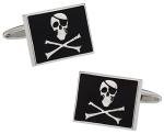 Silver Pirate Skull Cufflinks with Box