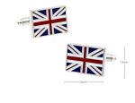 Union Jack Flag Silver Cufflinks for Men