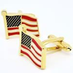 Silver American Flag Cufflinks for Men and Women