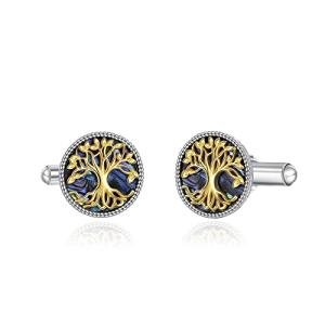 Sterling Silver Tree of Life Cufflinks for Men