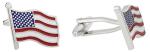 American Flag Silver Cufflinks with Presentation Box