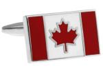 Canada Flag Silver Cufflinks with Gift Box