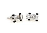 Race Car Formula One Silver Cufflinks Gift Set