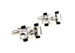 Race Car Formula One Silver Cufflinks Gift Set