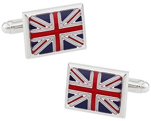 Union Jack Silver Cufflinks with Presentation Box
