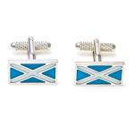 Scotland Flag Silver Cufflinks with Gift Box