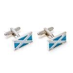 Scotland Flag Silver Cufflinks with Gift Box