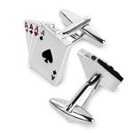 Silver Poker Card Cufflinks for Men