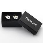 Silver Poker Card Cufflinks for Men