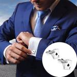 Silver Poker Card Cufflinks for Men