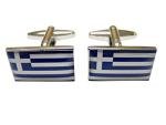 Greek Flag Silver Cufflinks by Kiola Designs