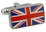 Union Jack Silver Cufflinks with Gift Box