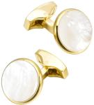Elegant Silver and Gold Plated Mother of Pearl Cufflinks