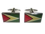 Guyana Flag Silver Cufflinks by Kiola Designs
