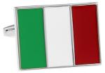 Italian Flag Silver Cufflinks with Gift Box