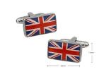 Union Jack Silver Cufflinks with Gift Box