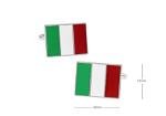 Italian Flag Silver Cufflinks with Gift Box