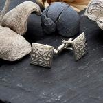 Sterling Silver Celtic Trinity Square Cufflinks