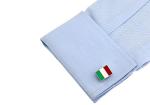 Italian Flag Silver Cufflinks with Gift Box