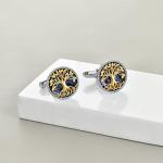 Sterling Silver Tree of Life Cufflinks for Men
