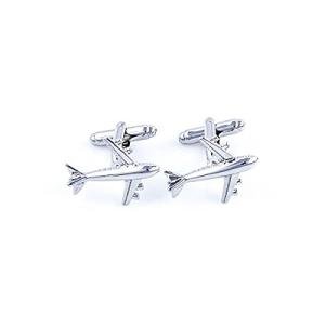 Airplane Jet Pilot Silver Cufflinks with Gift Box