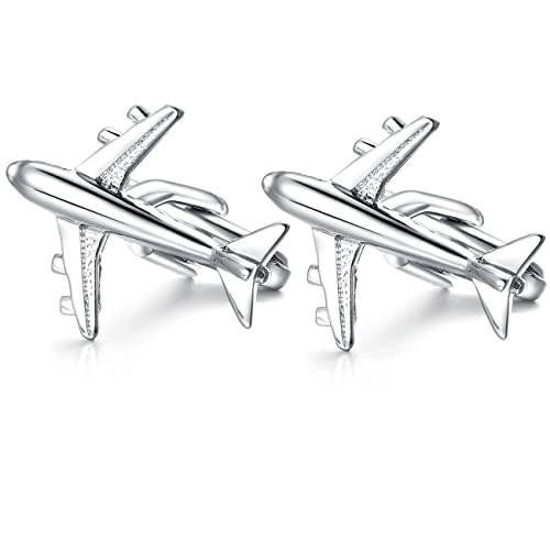 Honey Bear Airplane Silver Cufflinks for Men