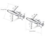 Honey Bear Airplane Silver Cufflinks for Men
