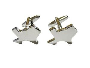 Texas State Map Silver Cufflinks by Kiola Designs