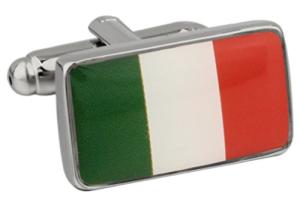 Ireland Flag Silver Cufflinks with Gift Box