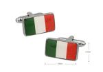 Ireland Flag Silver Cufflinks with Gift Box