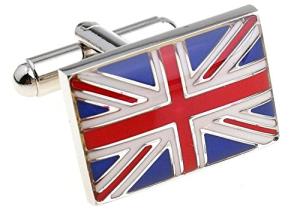 Men's Union Jack Silver Cufflinks - UK Flag Design