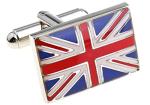 Men's Union Jack Silver Cufflinks - UK Flag Design