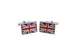 Men's Union Jack Silver Cufflinks - UK Flag Design