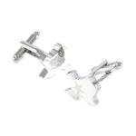 Texas Map Silver Cufflinks with Flag Design