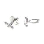 Texas Map Silver Cufflinks with Flag Design
