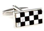 Black and White Check Mother of Pearl Cufflinks