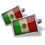 Mexican Flag Vintage Silver Cufflinks