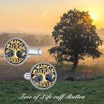 Sterling Silver Tree of Life Cufflinks for Men