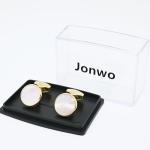 Elegant Silver and Gold Plated Mother of Pearl Cufflinks