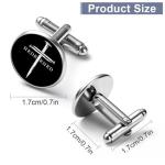 Jesus Christ Cross Nails Silver Cufflinks for Men